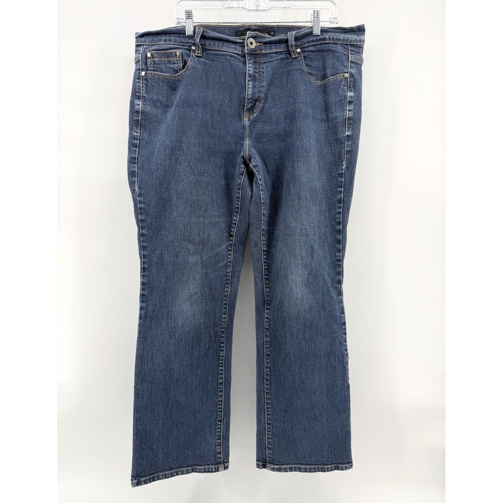 Calvin Klein Bootcut Jeans Midrise Dark Wash Stretch Cotton Y2K Casual Women 18W